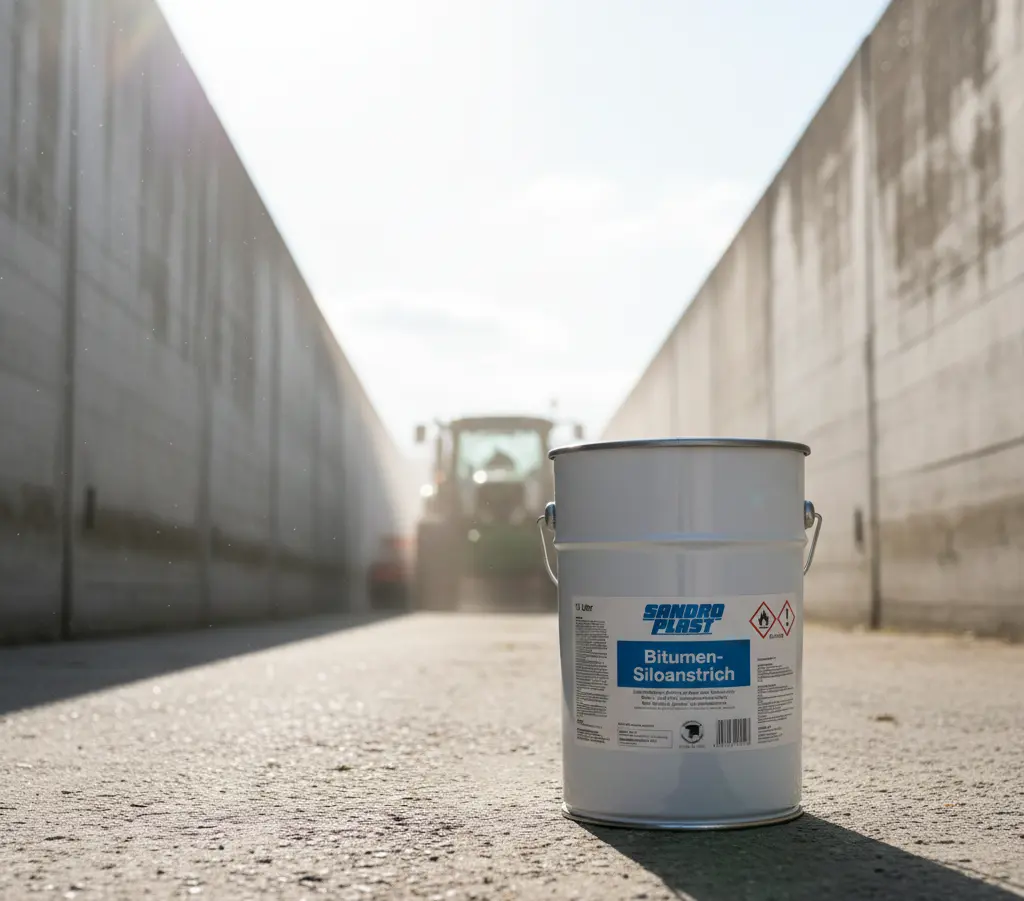 Bitumen Siloanstrich Wandlack säurebeständig UV-fest für Betonsilos Güllelager - Produktbild 6 Gebindegröße Eimer Hobbock - Vorschau