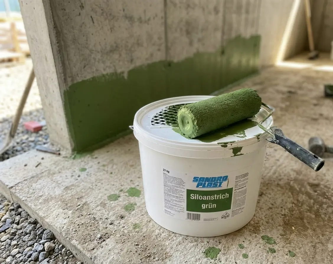 Siloanstrich Wandlack Grün wasserverdünnbar Schimmelschutz säureresistent für Futtersilos Landwirtschaft - Produktbild 8 Gebindegröße Eimer Hobbock - Vorschau